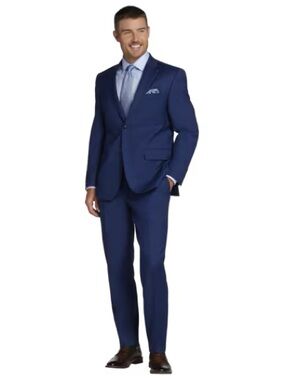 Men's Classic Tailored Blue Suit - Modern Fit